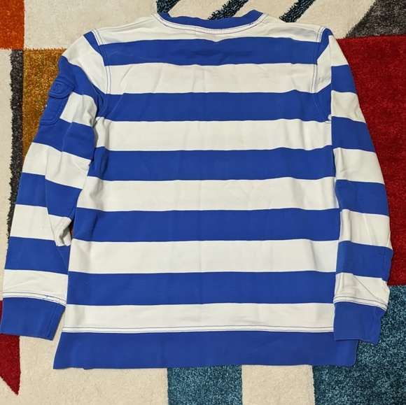 Ralph Lauren Jeans Blue Striped V-Neck Sweatshirt - Picture 6 of 6